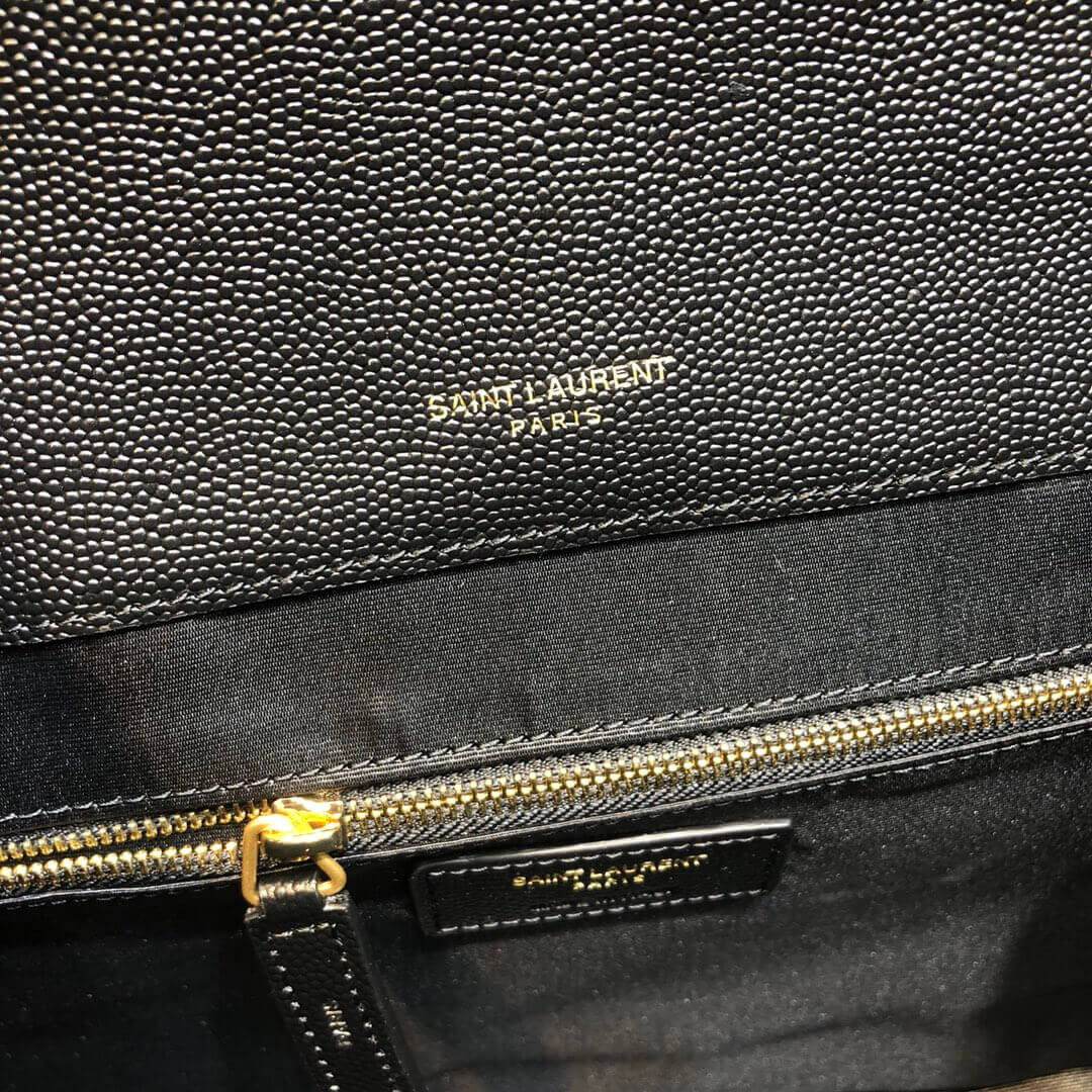 Saint Laurent Grain Leather Large Envelope Chain Bag 396910 Black