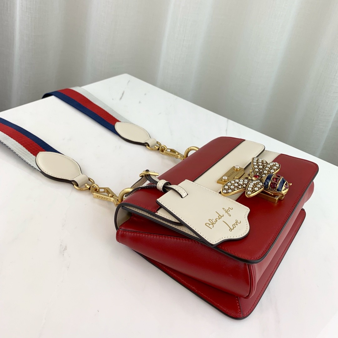 Gucci Queen Margaret Shoulder Bag 476542 Red/White