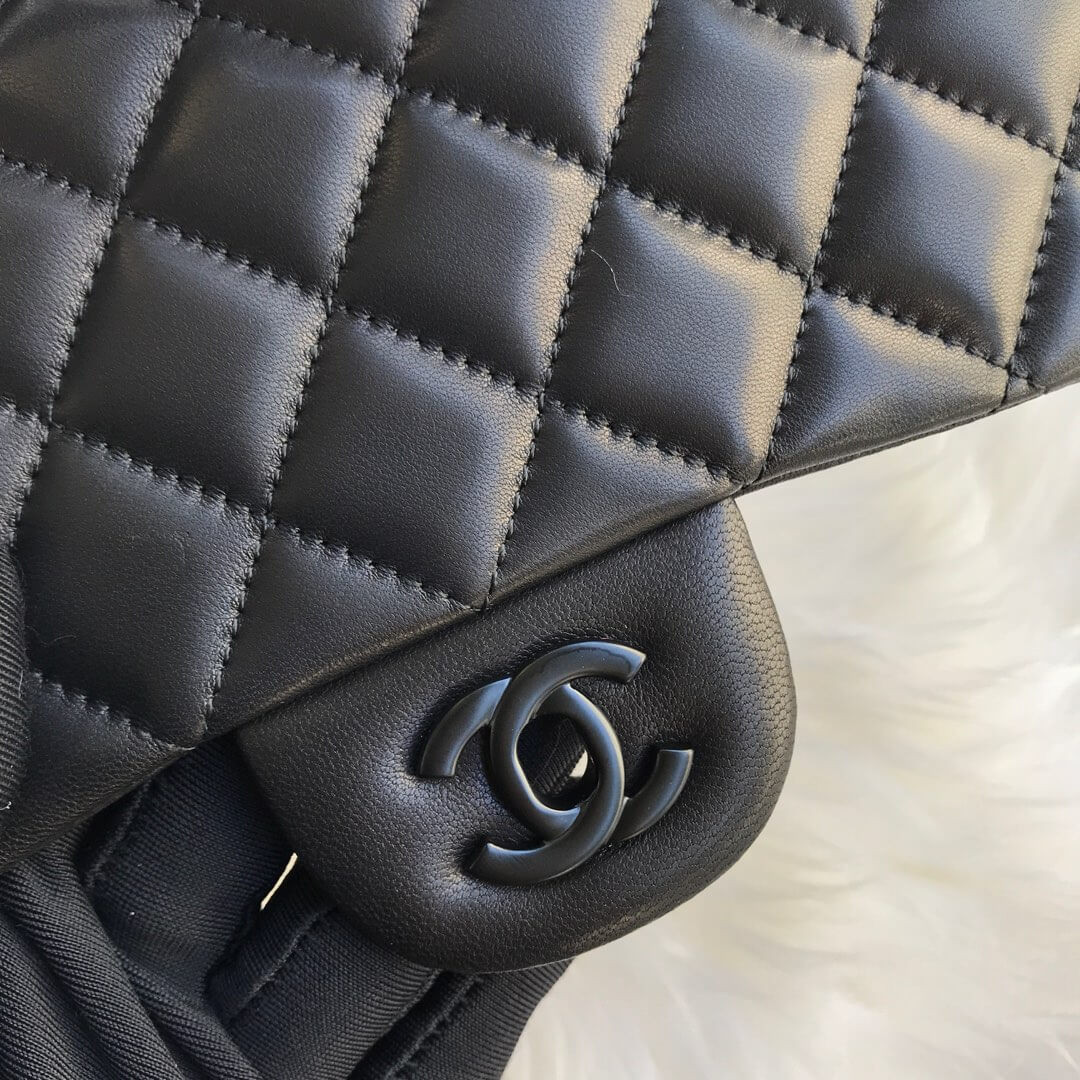 Chanel Lambskin 20cm Classic Flap Bag 1116 Black