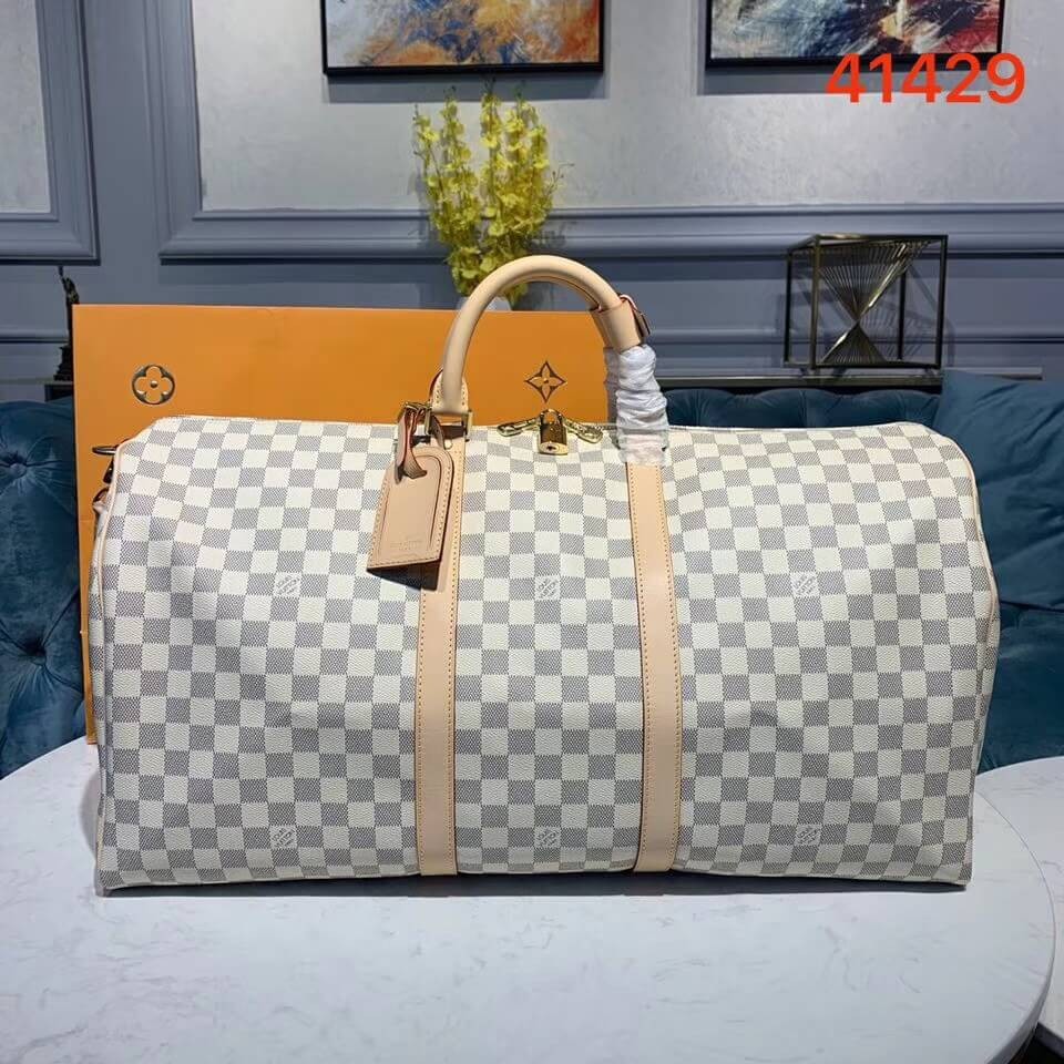Louis Vuitton Damier Azur Keepall Bandouliere 55 N41429