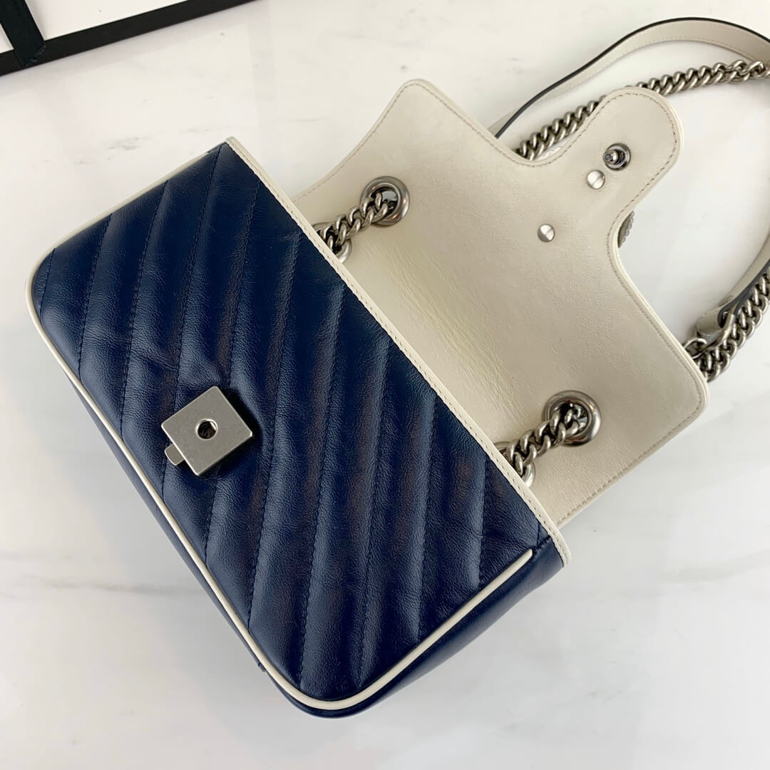 Gucci GG Marmont Matelassé Mini Bag 446744 Blue