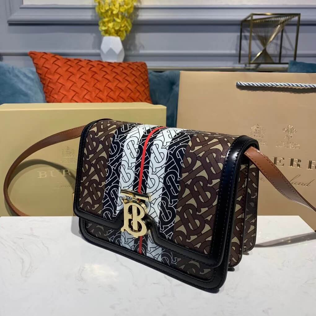 Burberry Small Monogram Stripe E-canvas TB Bag 80193361