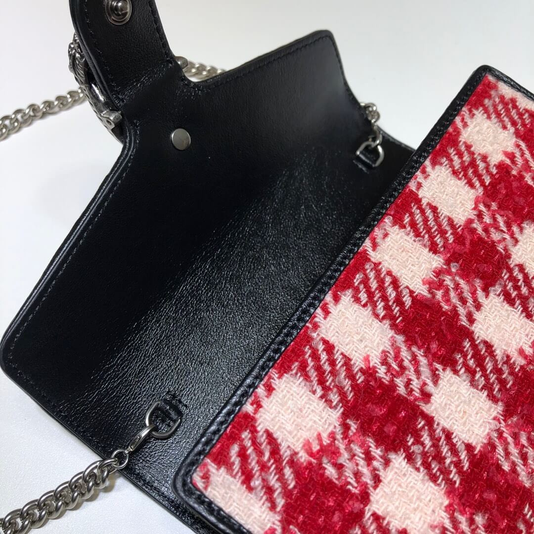 Gucci Dionysus Mini Check Tweed Chain Bag 401231
