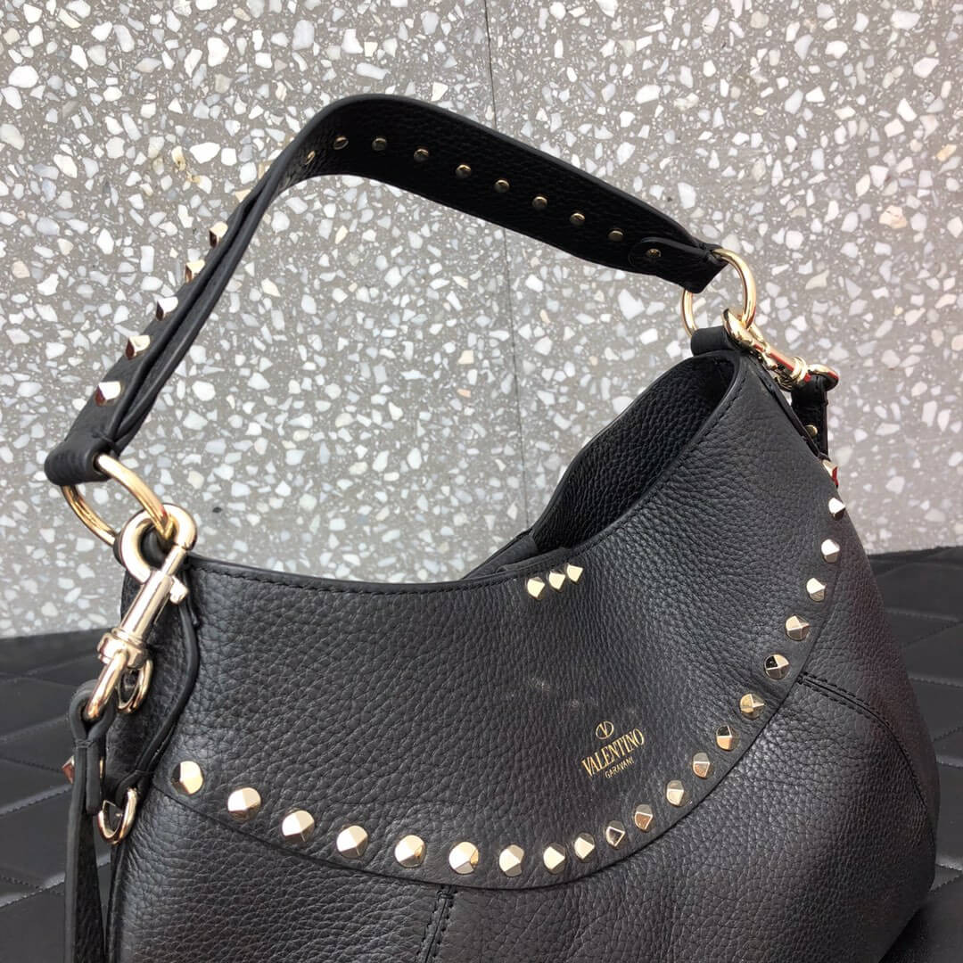 Valentino Garavani Twinkle Studded Small Leather Hobo Bag 2095