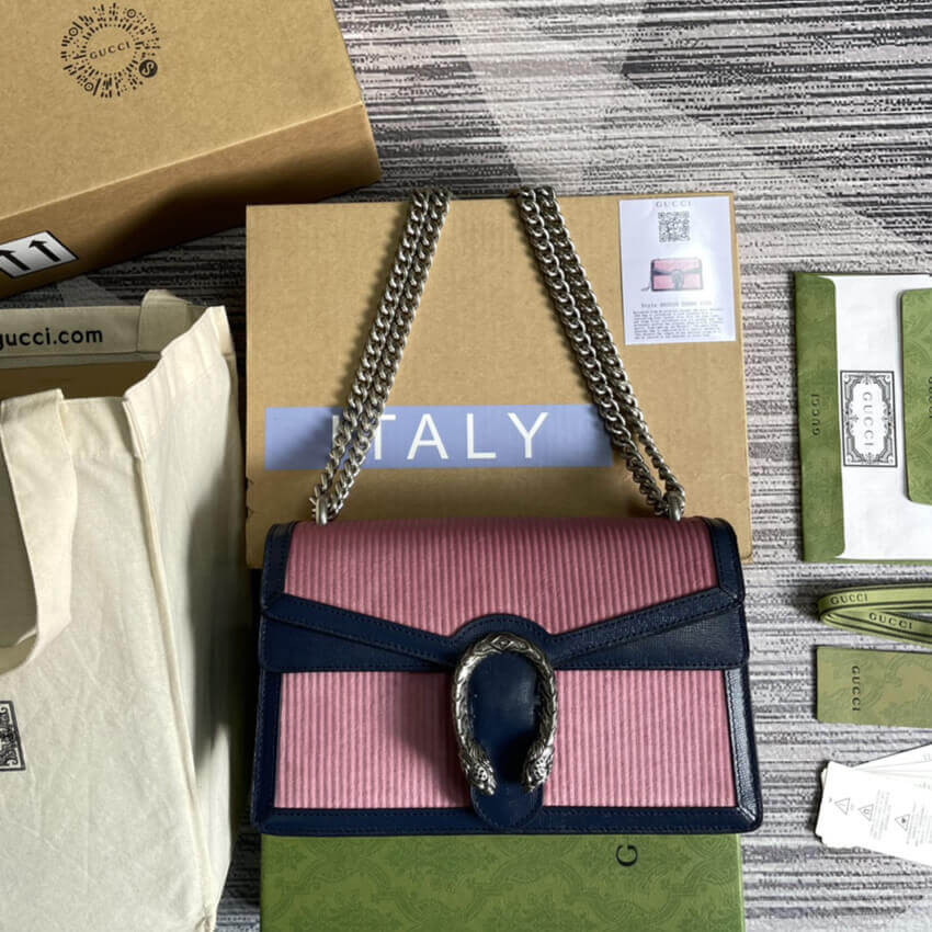 Gucci Dionysus Small Shoulder Bag 400249 Pink Corduroy