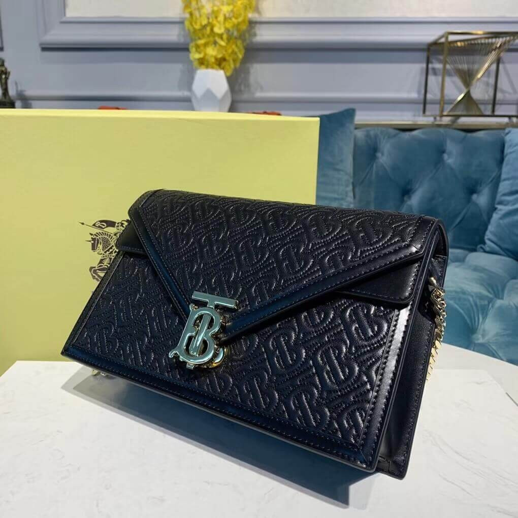 Burberry Small Quilted Monogram TB Envelope Clutch 80148361