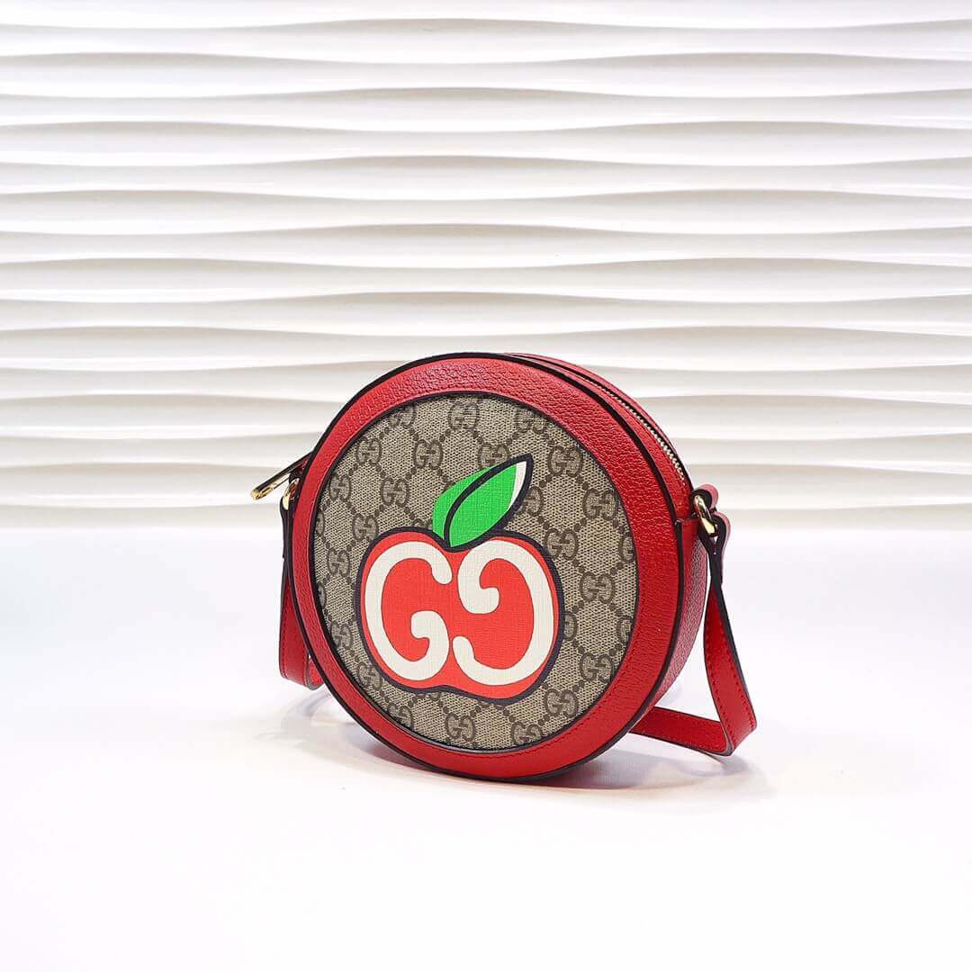 Gucci GG Apple Print Round Shoulder Bag 625216