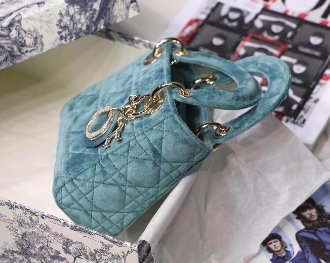 Christian Dior Velvet Mini Lady Dior Bag M505S