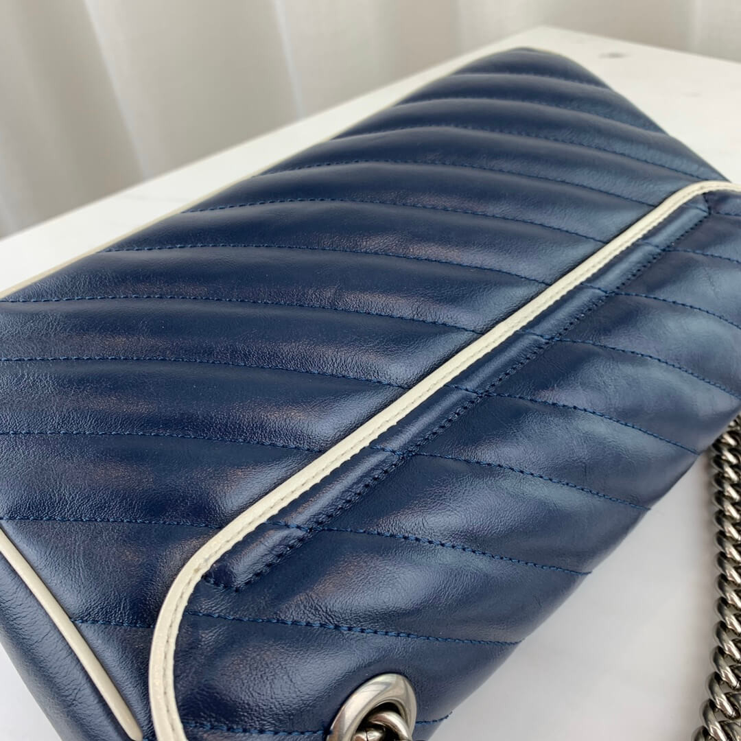 Gucci GG Marmont Small Shoulder Bag 443497 Blue