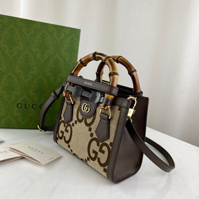 Gucci Diana Jumbo GG Mini Tote Bag 655661 Brown