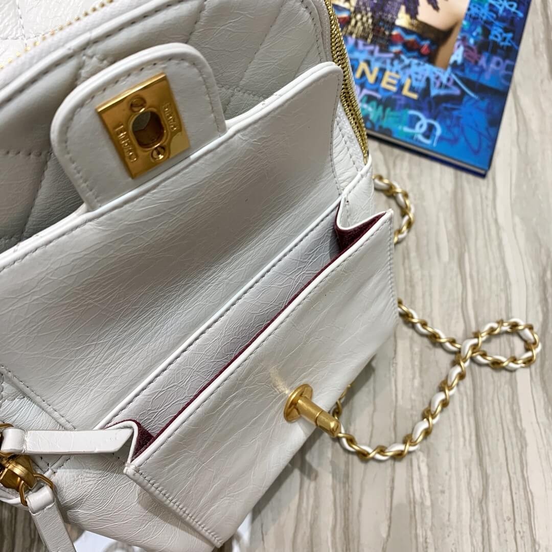 Chanel Waxy Calfskin CC Day Backpack Bag AS8866