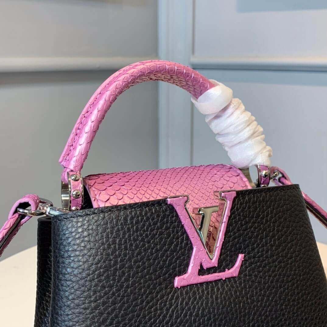 Louis Vuitton Taurillon Leather and Ayers Snakeskin Capucines Mini M55914