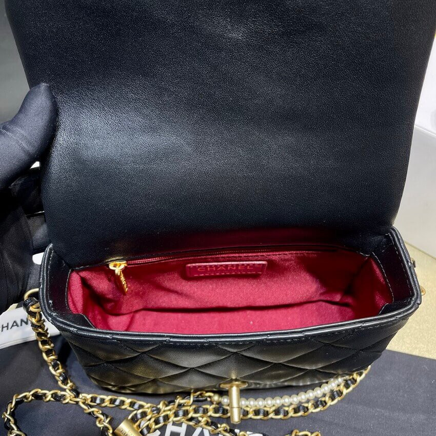 Chanel Lambskin Mini Flap Bag AS2855 Black