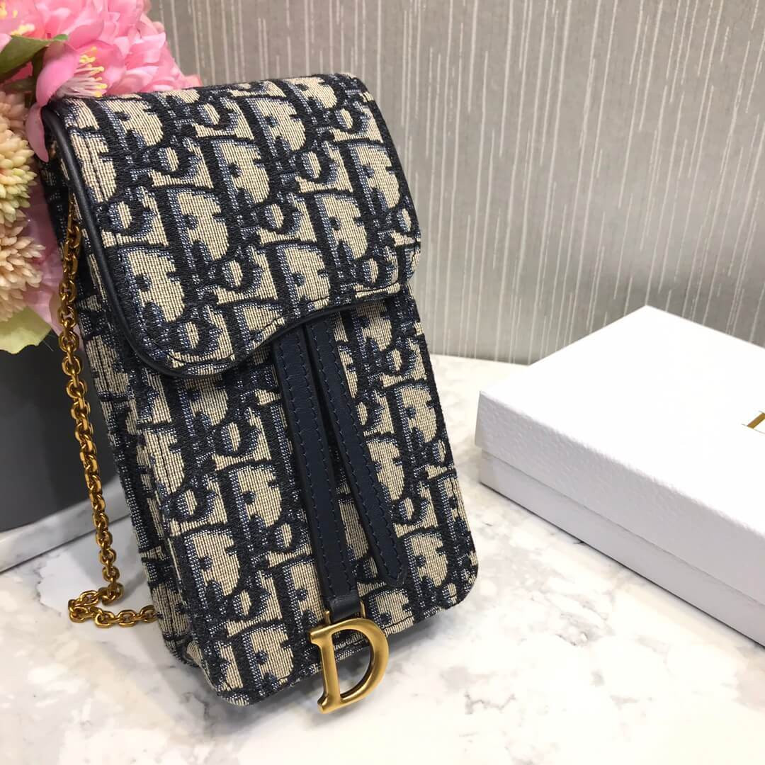 Christian Dior Oblique Saddle Chain For Phone M019