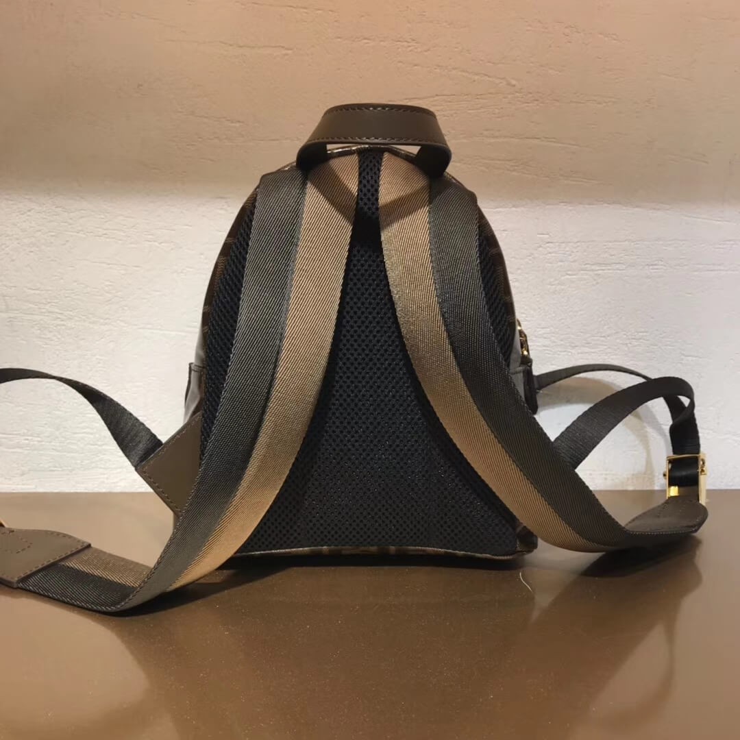 Fendi Mania Logo Zucca Coated Canvas Backpack 8BZ038