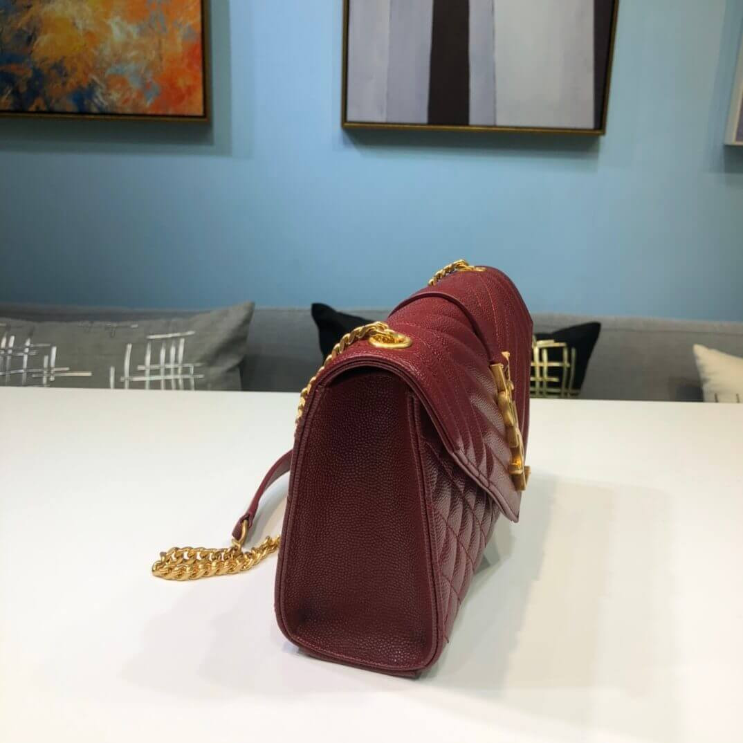 Saint Laurent Grain Leather Envelope Small Bag 526286