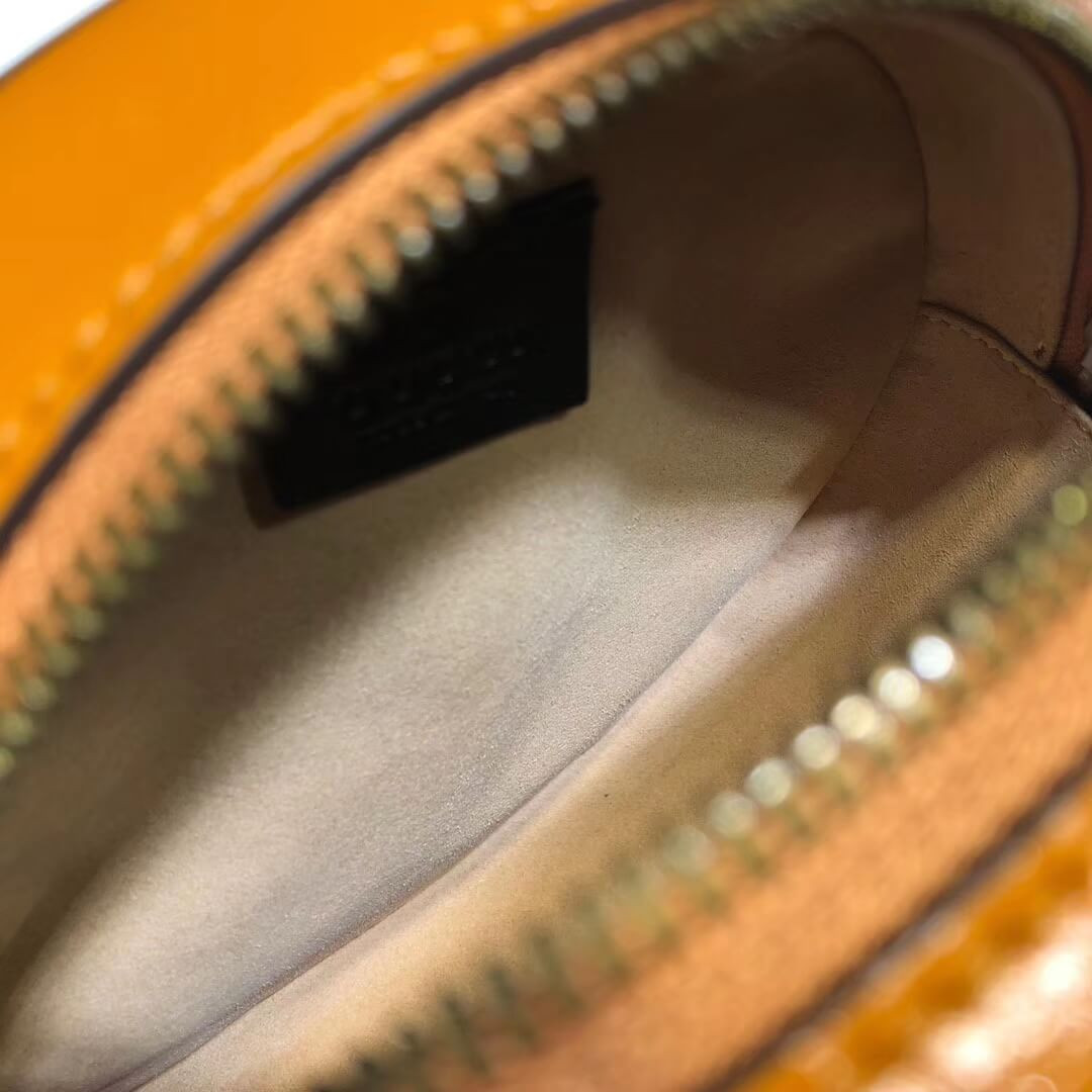 Gucci GG Marmont Mini Round Shoulder Bag 550154 Cognac