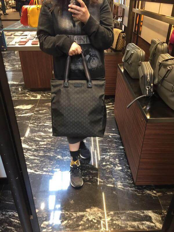 Gucci GG Guccissima Black Nylon Tall Tote Bag 449177