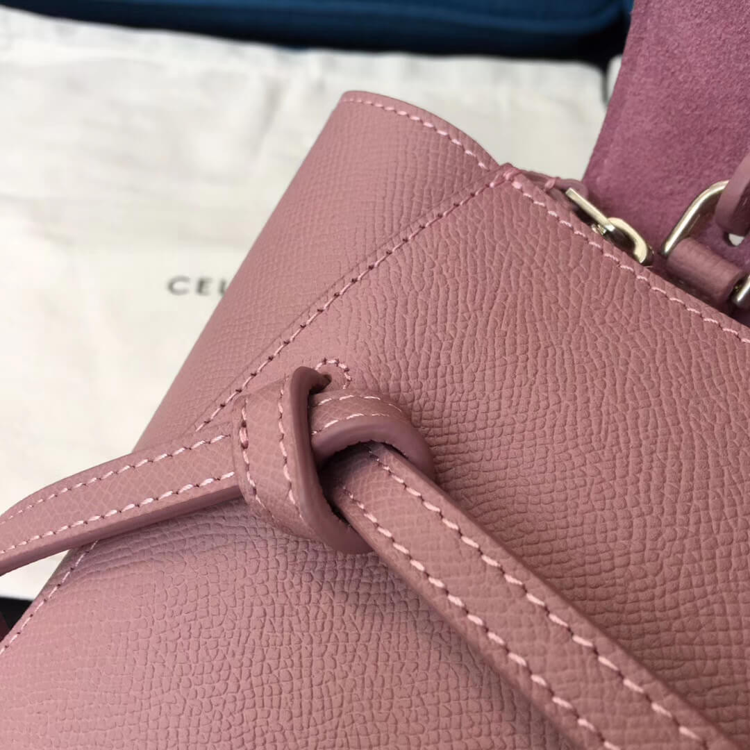Celine Micro Belt Bag In Grained Calfskin 189153 Pink