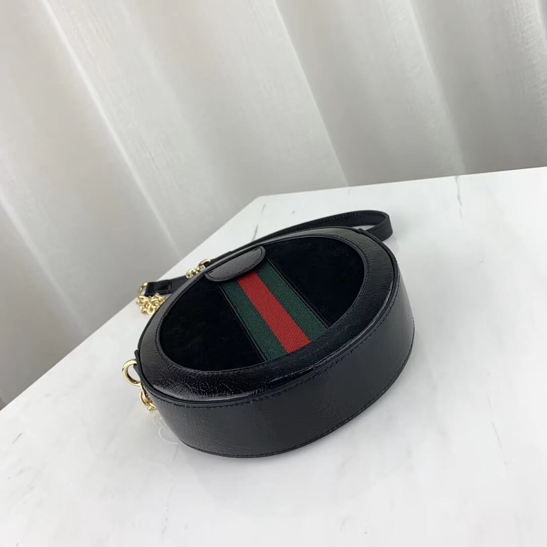 Gucci Suede Ophidia Mini Round Shoulder Bag 550618