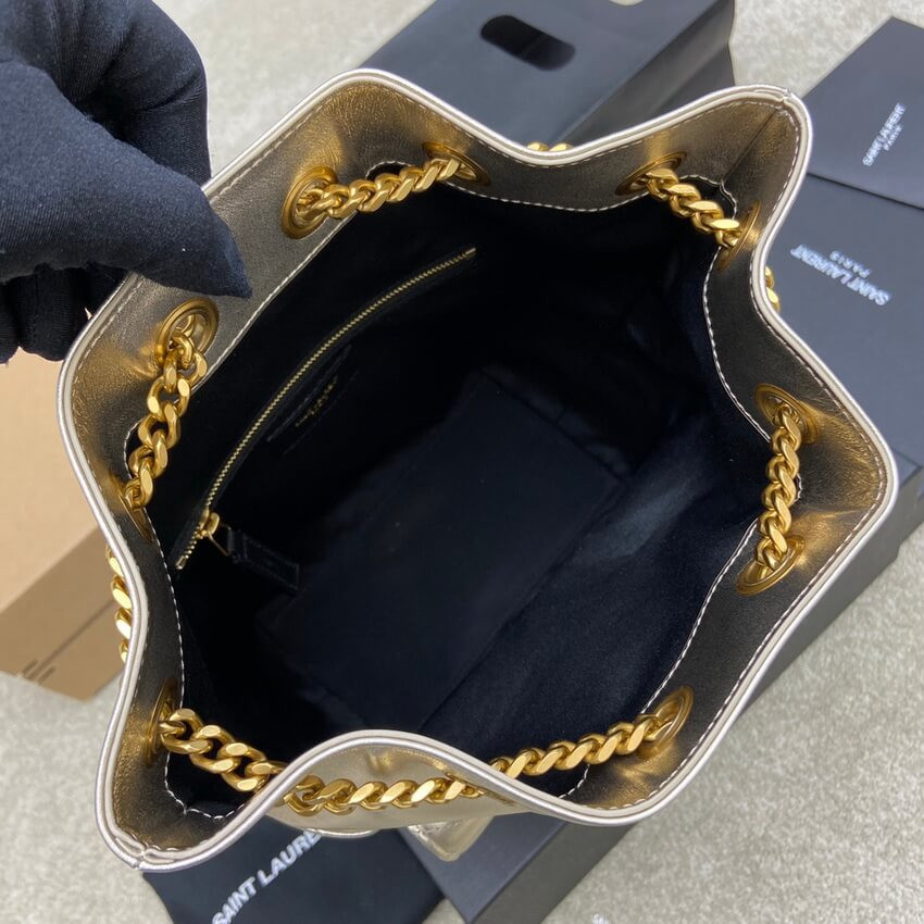 YSL Saint Laurent Joe Backpack 672609 In Champagne Gold Lambskin