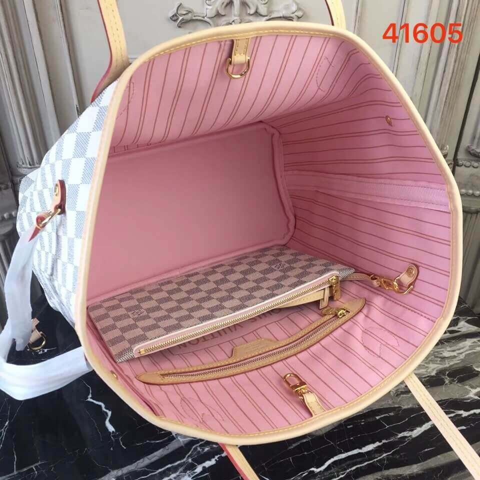 Louis Vuitton Damier Azur Canvas Neverfull MM N41605 Pink