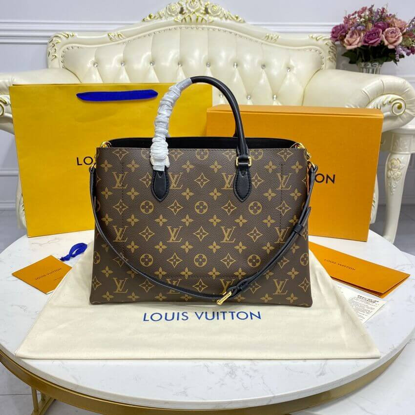 Louis Vuitton Monogram Canvas Flower Tote M43550 Black