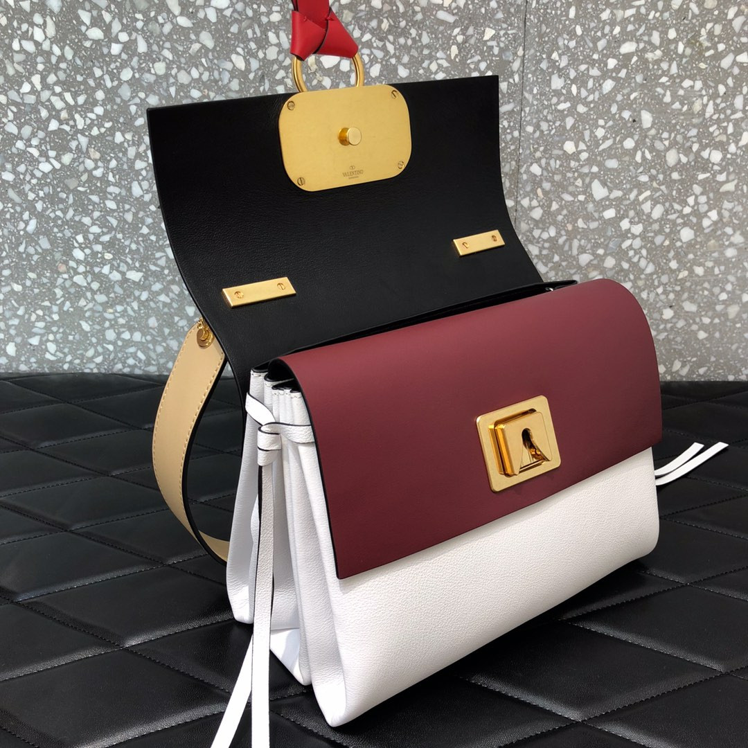 Valentino Garavani Small Vring Smooth Calfskin And Buffalo Leather Shoulder Bag 0003