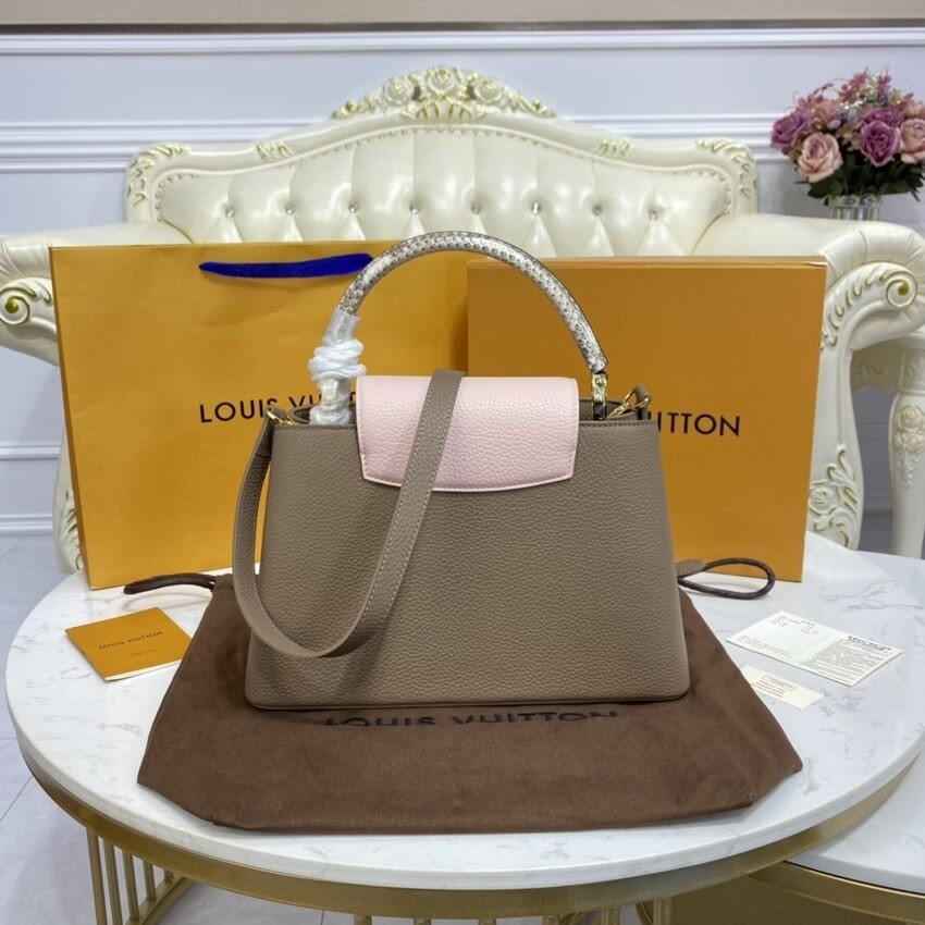 Louis Vuitton Taurillon Leather and Python Capucines MM