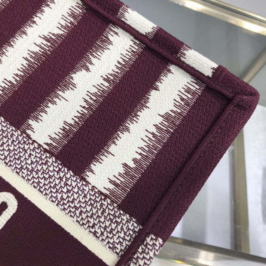 Dior Small Book Tote D-Stripes Embroidery M1296