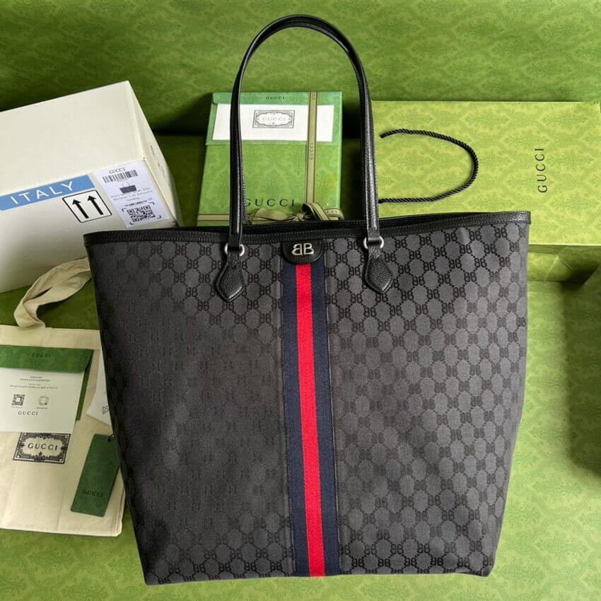 Balenciaga x Gucci Hacker Large Tote Bag 680127 Black