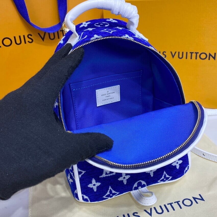 Louis Vuitton Monogram Jacquard Velvet Palm Springs Mini M46207 Blue