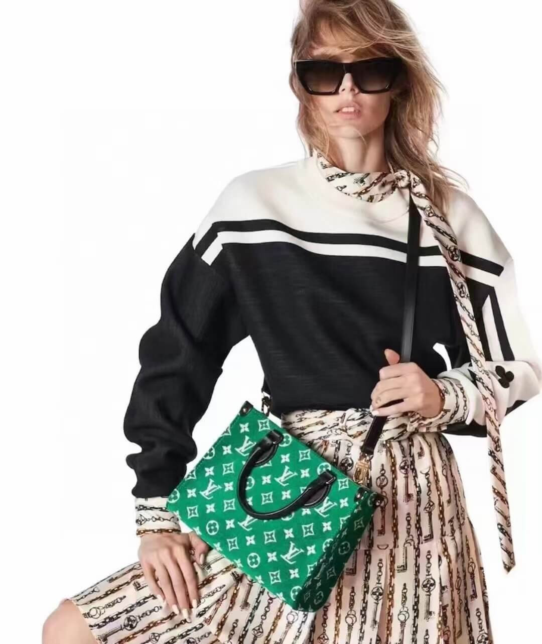 Louis Vuitton Monogram Jacquard Velvet Onthego PM M46216 Green