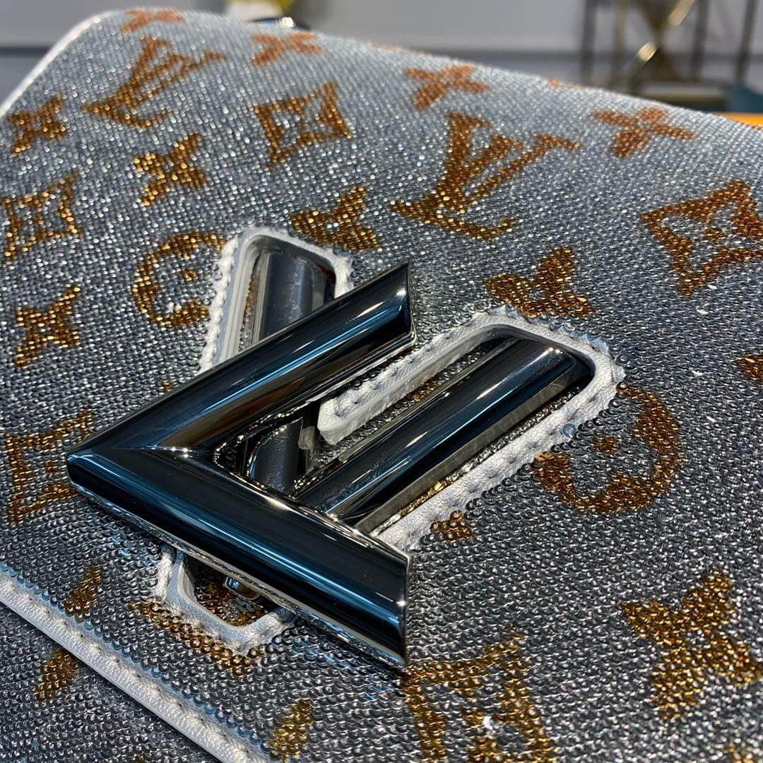 Louis Vuitton Twist MM with Silver Sequins M50282