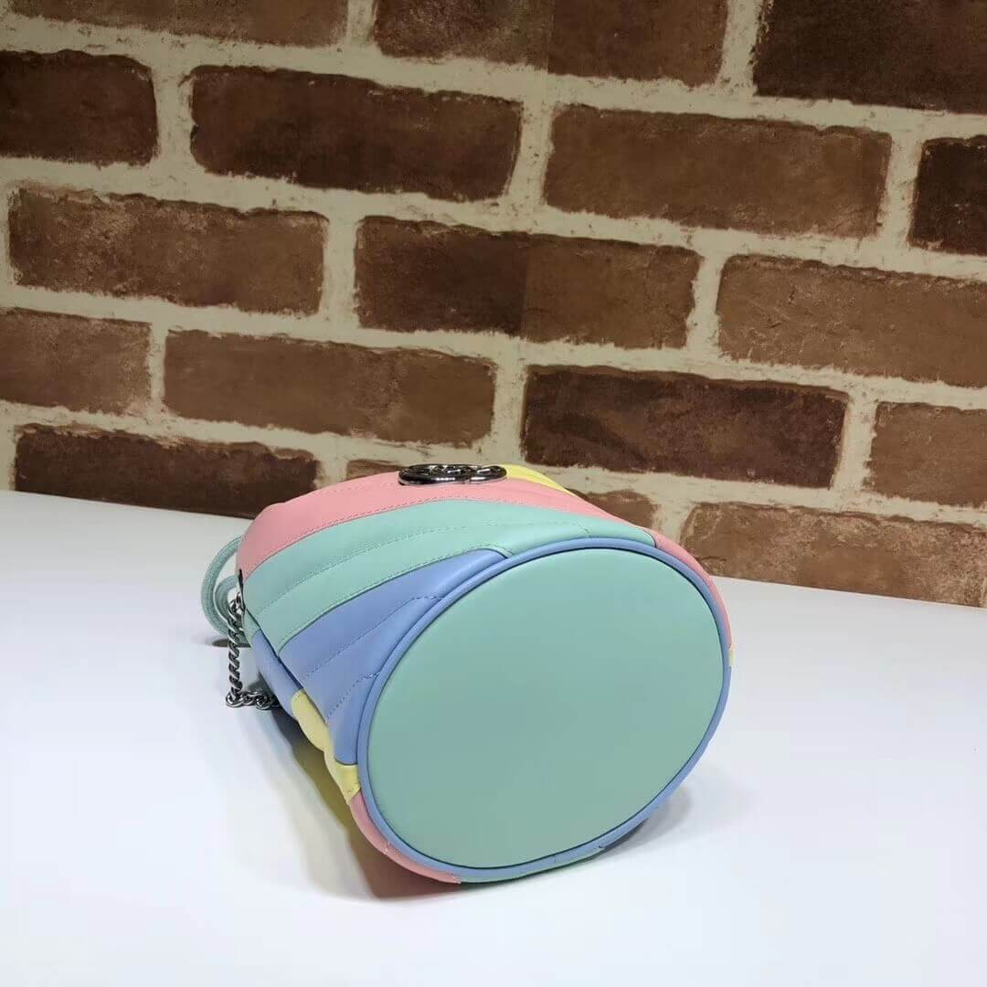 Gucci GG Marmont Mini Bucket Bag In Pastel And Rainbow 575163