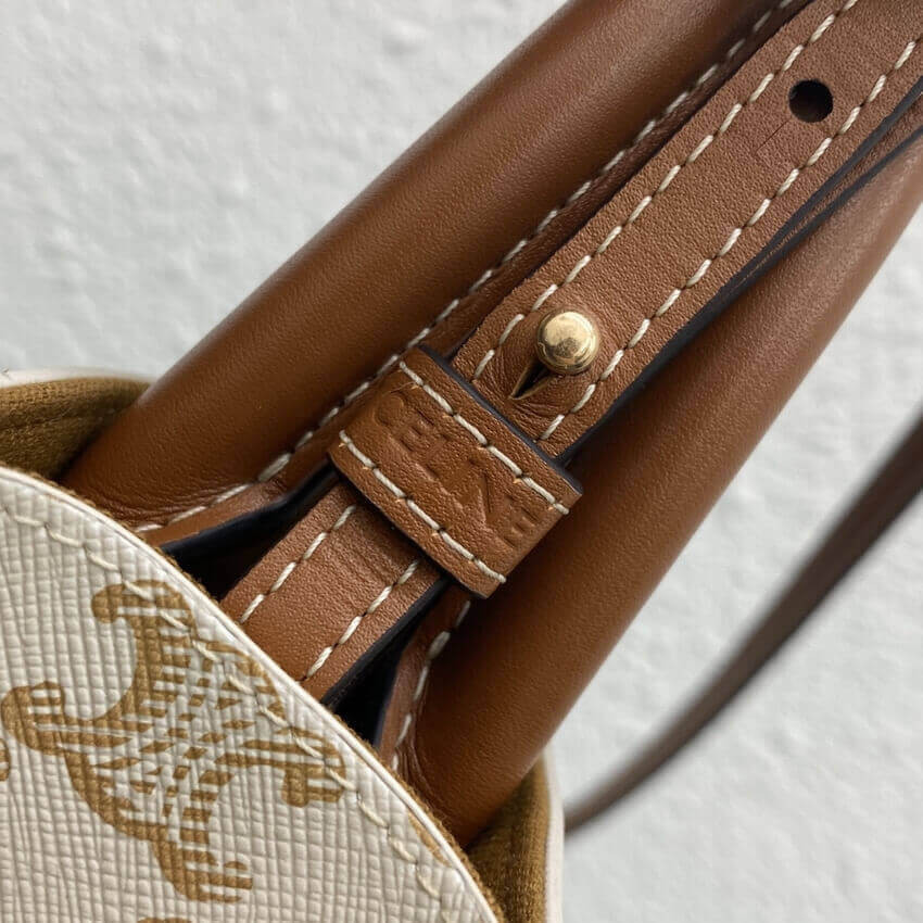 Celine Mini Vertical Cabas In Triomphe Canvas 194372 White