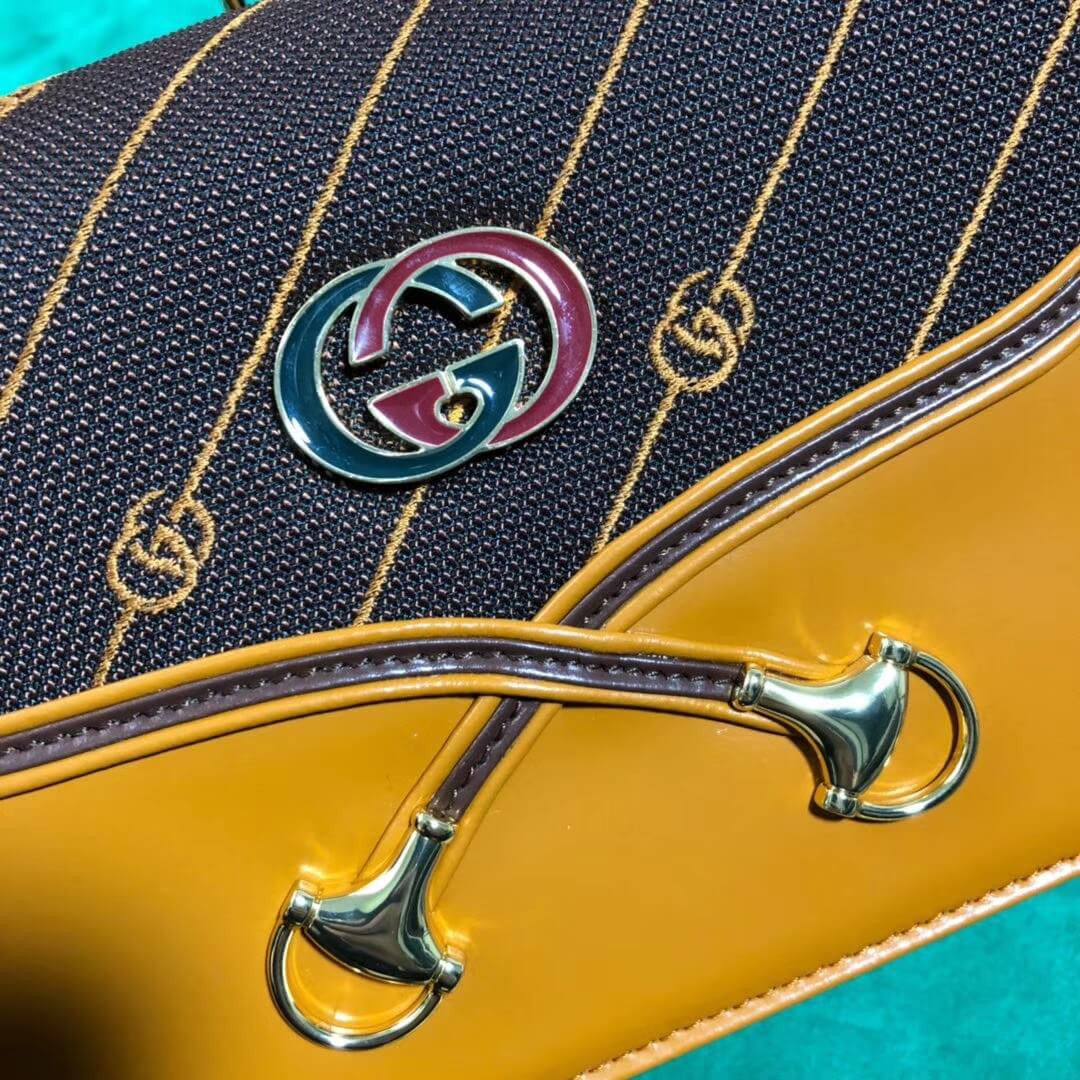 Gucci Calfskin Canvas Rajah Shoulder Bag 424224