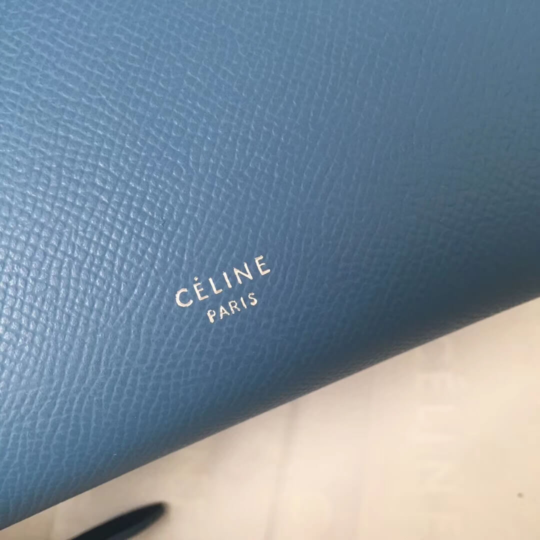 Celine Micro Belt Bag In Grained Calfskin 189153 Petrol