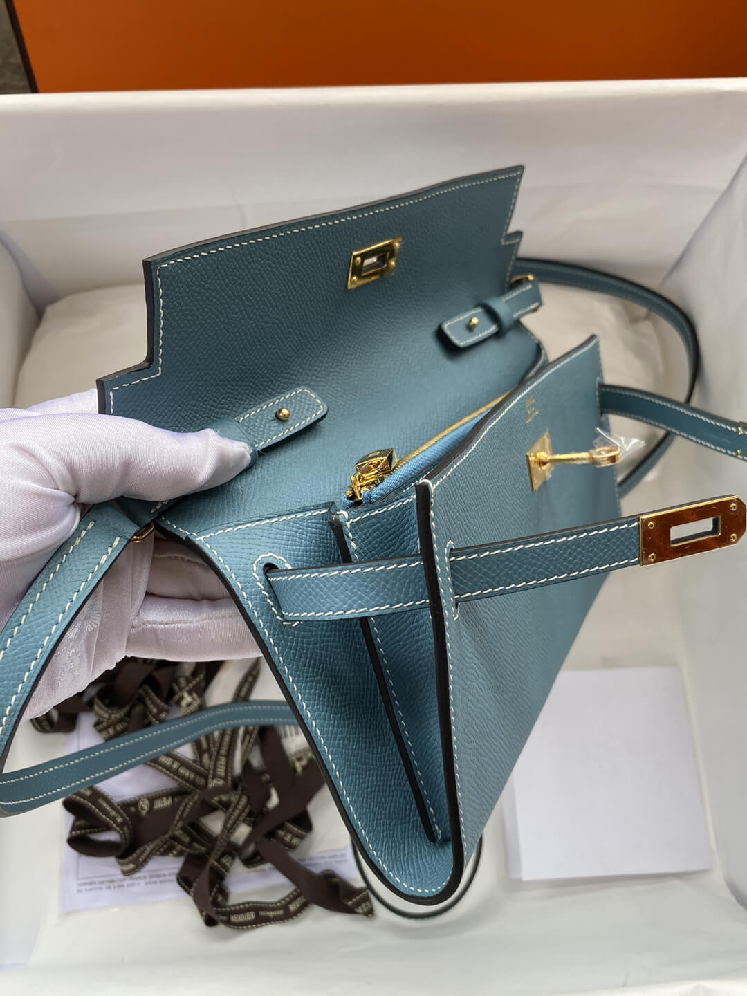 Hermes Kelly Wallet to Go Woc 499041 Blue