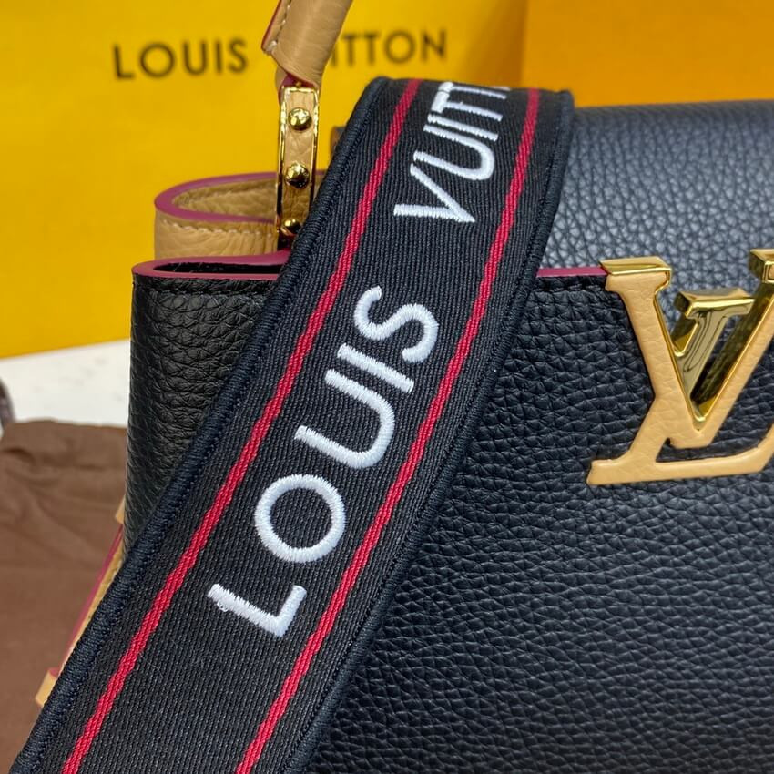 Louis Vuitton Capucines BB M59061 Black/Arizona Beige