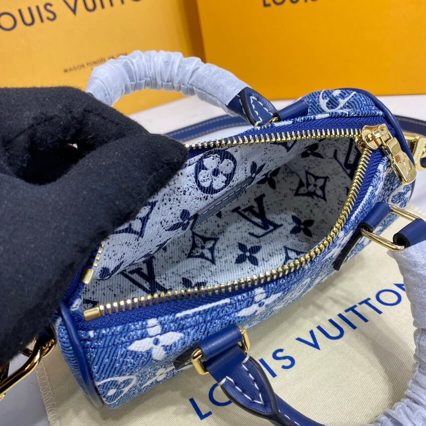 Louis Vuitton Monogram Jacquard Denim Nano Speedy M81168 M81213