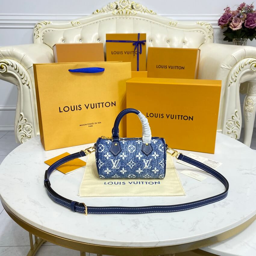 Louis Vuitton Monogram Jacquard Denim Nano Speedy M81168 M81213