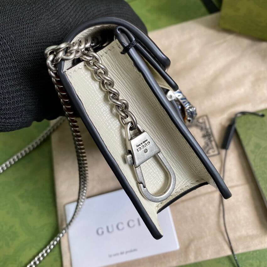 Gucci Dionysus Super Mini Bag 476432 Orange White Leather