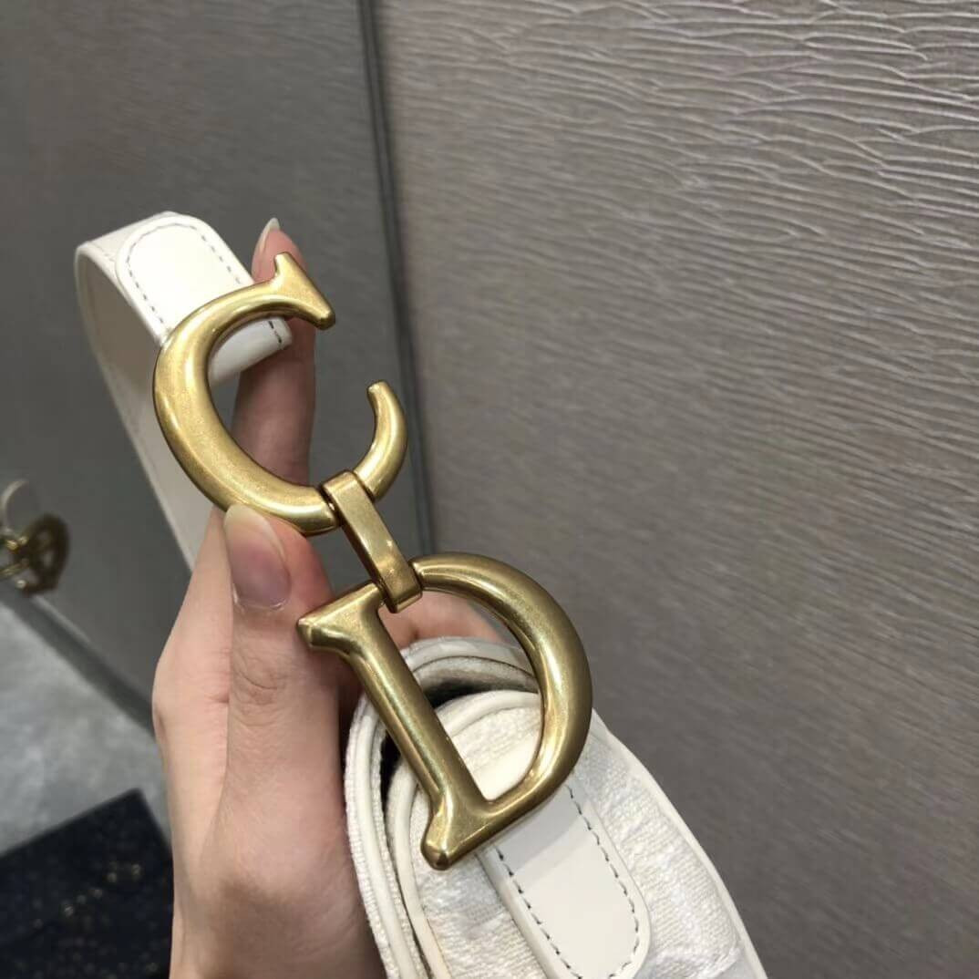 Christian Dior Saddle Bag Ecru Ultramatte Calfskin M0446