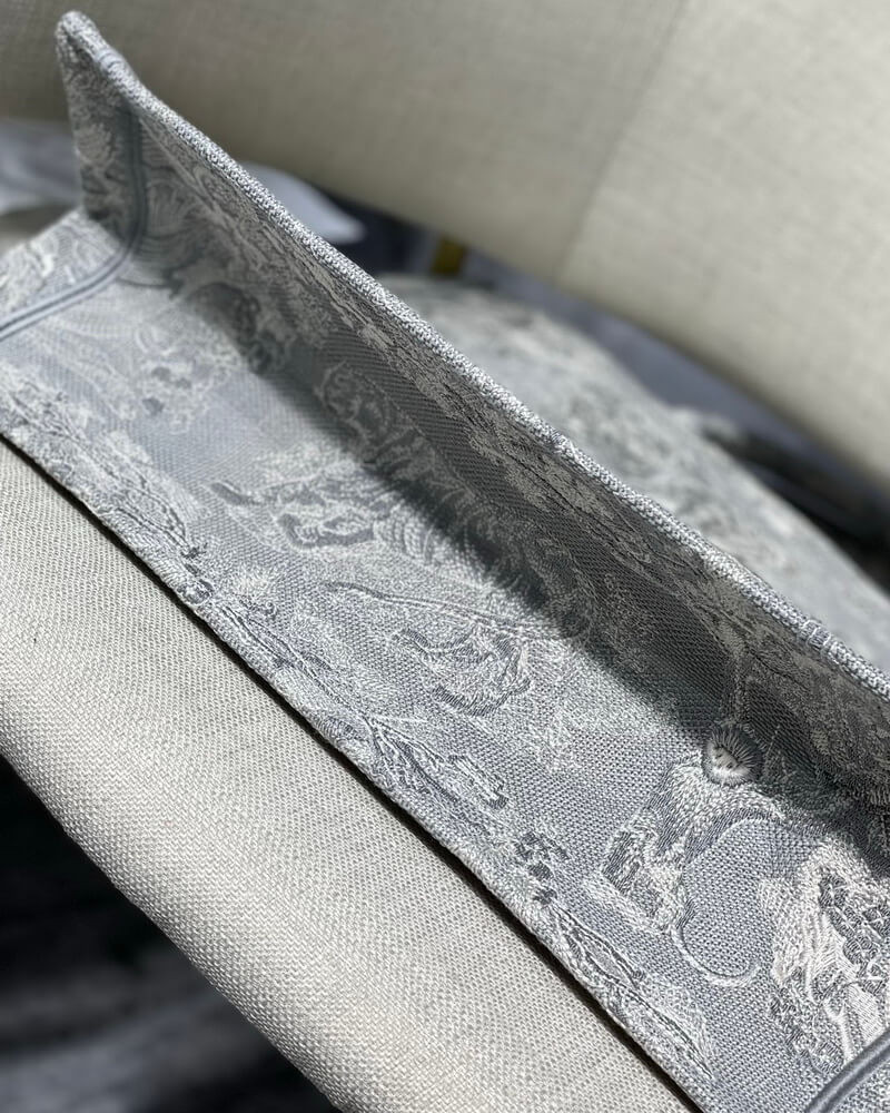 Christian Dior Book Tote Grey Toile De Jouy Bag M1286