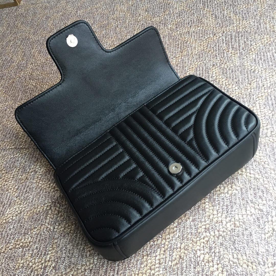 Prada Diagramme Medium Leather Bag 1BD108 Silver Hardware