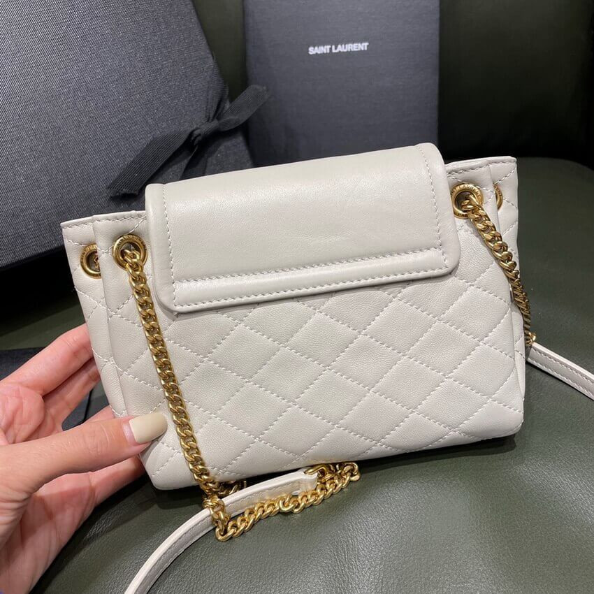 Saint Laurent Nolita Mini Leather Shoulder Bag 672738 White