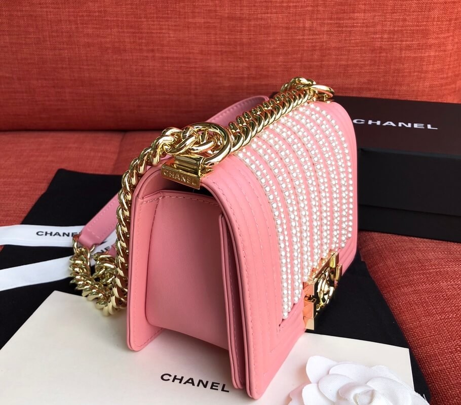 Chanel Imitation Pearls Small Boy Chanel Handbag A67085