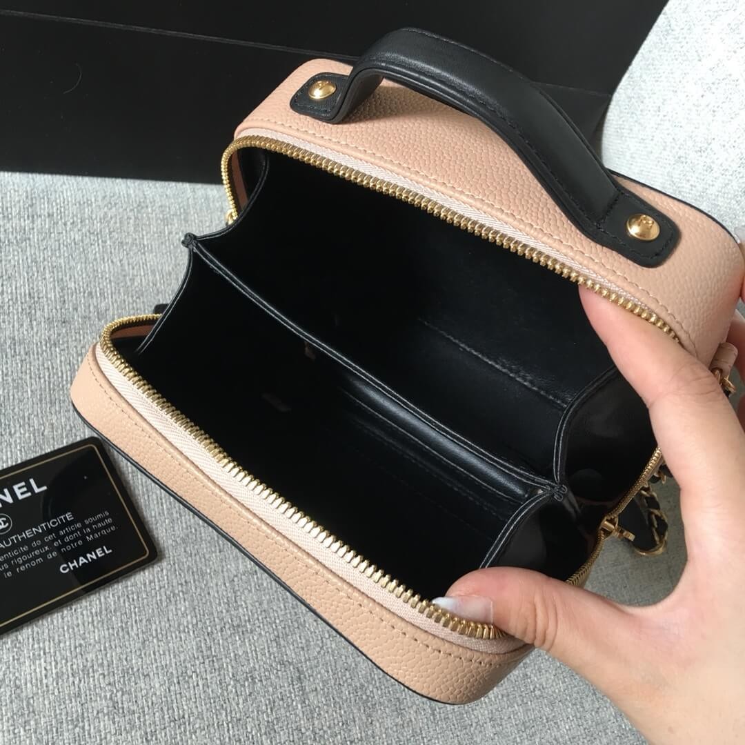 Chanel Quilted Caviar Small Vanity Case A93342