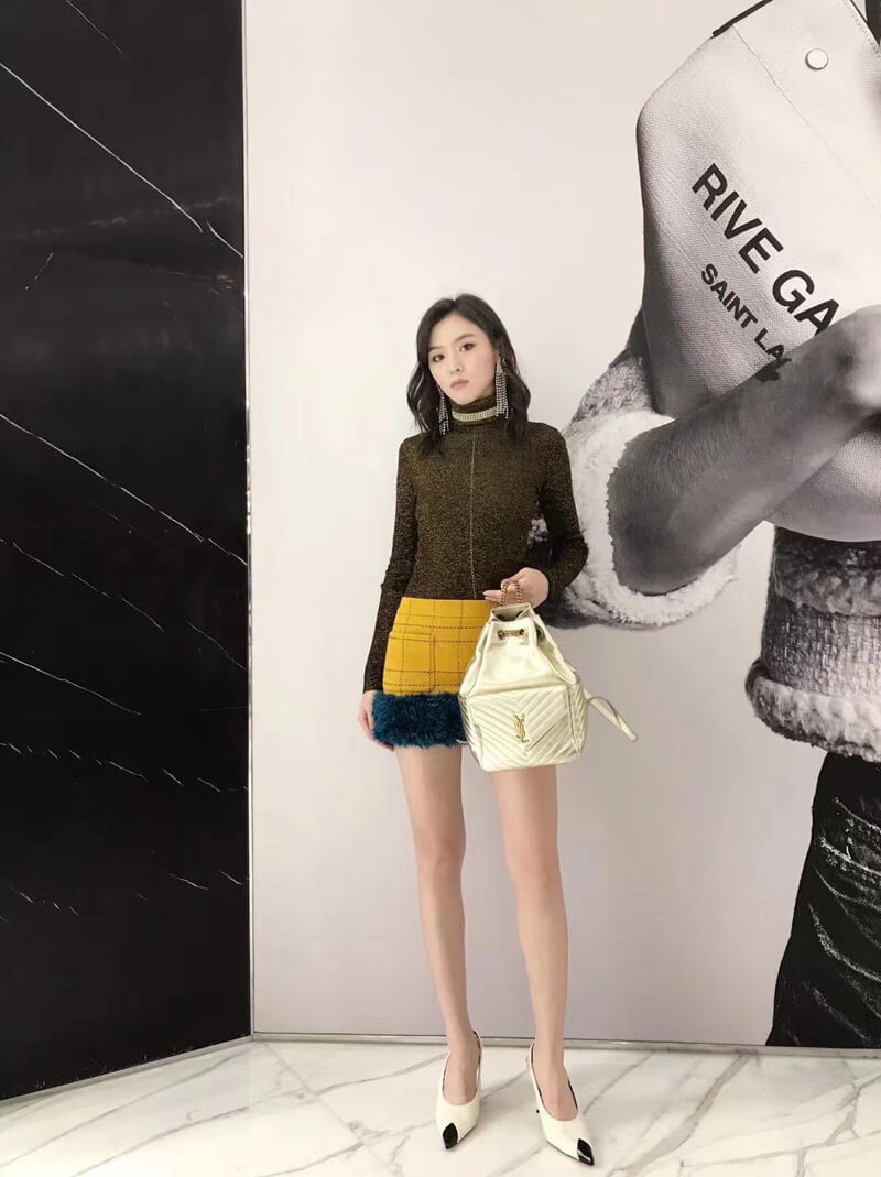 YSL Saint Laurent Joe Backpack 672609 In Champagne Gold Lambskin